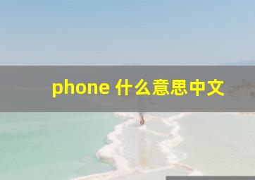 phone 什么意思中文